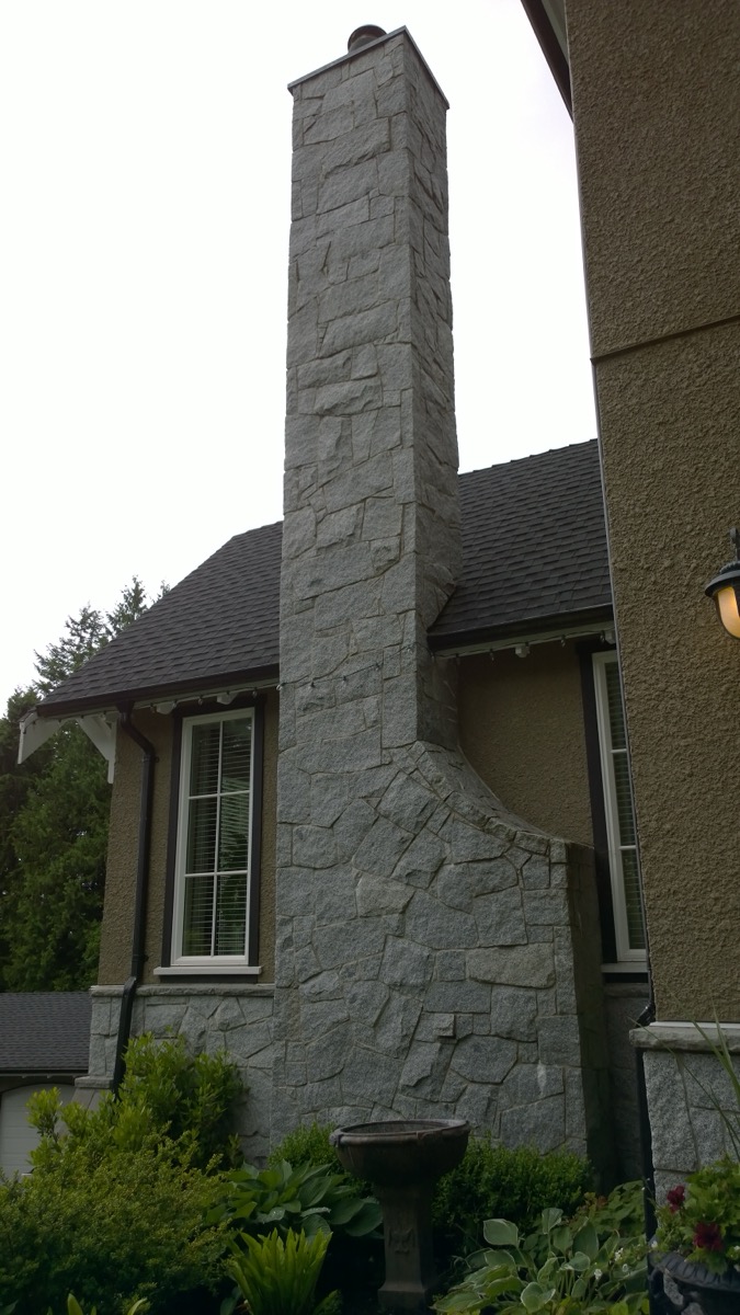 Custom stone chimney
